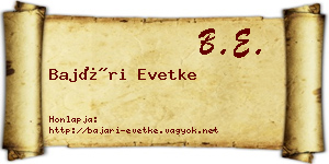 Bajári Evetke névjegykártya
